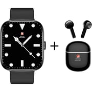Swiss Military Alps 4 Smart Watch Black - ALPS 4-VICTOR 5 + Victor 5 Earbuds