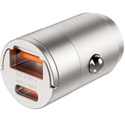 Wiwu Nano Series A+C Fast Car Charger Titanium - WI-QC028