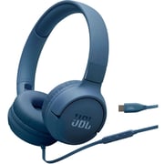 JBL Tune 520C USB-C Hi-Res Wired On-ear Headphones Blue