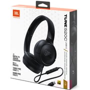 JBL Tune 520C USB-C Hi-Res Wired On-ear Headphones Black