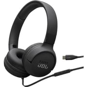 JBL Tune 520C USB-C Hi-Res Wired On-ear Headphones Black