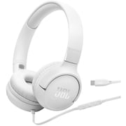 JBL Tune 520C USB-C Hi-Res Wired On-ear Headphones White