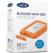 LaCie Rugged Mini Portable Solid State Drive USB 3.2 1TB Silver/Orange - STMF1000400