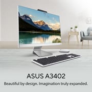 Asus All-in-One (2025) Desktop - 13th Gen / Intel Core i5-1335U / 23.8inch FHD / 512GB SSD / 8GB RAM / Shared Intel Graphics / Windows 11 Home / English & Arabic Keyboard / White / Middle East Version - [A3402WVAK-I58512W2W]