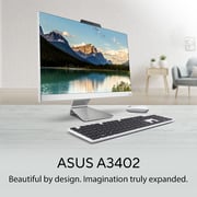 Asus All-in-One (2025) Desktop - 13th Gen / Intel Core i7-1355U / 23.8inch FHD / 1TB SSD / 16GB RAM / Shared Intel Graphics / Windows 11 Home / English & Arabic Keyboard / White / Middle East Version - [A3402WVAK-I7161TBW2W]