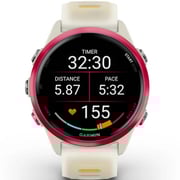 Garmin Forerunner 570 Smartwatch Raspberry Aluminium with Translucent Bone/Mango Band - 010-02970-02