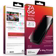 Zagg Invisibleshield Privacy Screen Protector Black iPhone 16 Pro - 200116558