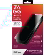 Zagg Invisibleshield Privacy Screen Protector Black iPhone 16 Pro - 200116558