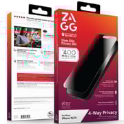 Zagg Invisibleshield Privacy Screen Protector Black iPhone 16 - 200116556