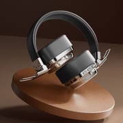 Porodo Soundtec Vintage Wireless On Ear Headset Black/Silver - PD-STWLEP037-BKSL
