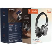 Porodo Soundtec Vintage Wireless On Ear Headset Black/Silver - PD-STWLEP037-BKSL