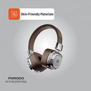Porodo Soundtec Vintage Wireless On Ear Headset Brown/Silver - PD-STWLEP037-BRSL