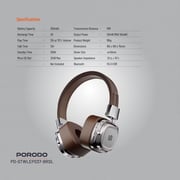 Porodo Soundtec Vintage Wireless On Ear Headset Brown/Silver - PD-STWLEP037-BRSL