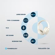 Powerology Hybrid Wireless On Ear Headset Cream - PWLAU016-CM