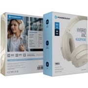 Powerology Hybrid Wireless On Ear Headset Cream - PWLAU016-CM