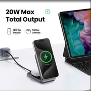 Ugreen 2-in-1 Wireless Charging Stand White - W706-45057