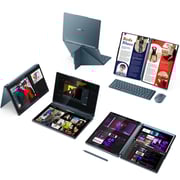 Lenovo Yoga Book 9 14IAH10 2-in-1 Convertible (2025) Laptop - 2nd Series / Intel Core Ultra 9-285H / 14inch 2.8K / 1TB SSD / 32GB RAM / Shared Intel Arc 140T / Windows 11 Home / English & Arabic Keyboard / Tidal Teal / Middle East Version - [83KJ000LAX]