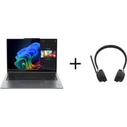 Lenovo ThinkPad X9-14 Gen 1 Aura Edition (2025) Copilot+ PC - 2nd Series / Intel Core Ultra 7-258V / 14inch WUXGA / 1TB SSD / 32GB RAM / Intel Arc 140V / Windows 11 Pro / English & Arabic Keyboard / Grey / Middle East Version - [21QA002CGR] + Headphone
