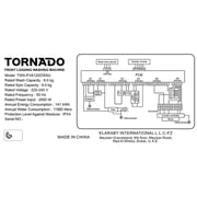 Tornado Front Load Washing Machine 8 kg - TWX-FV812GOSSU