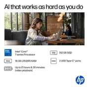 HP OmniBook 5 Flip 2-in-1 Convertible (2024) Laptop - 1st Series / Intel Core 7-150U / 14inch 2K / 512GB SSD / 16GB RAM / Shared Intel Graphics / Windows 11 Home / English Keyboard / Glacier Silver / International Version - [14-FP0023DX]