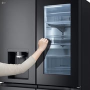 LG InstaView 681L Side By Side Refrigerator, Smart Inverter Black/Steel, GR-X34FFCAB 