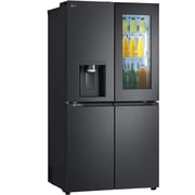 LG InstaView 681L Side By Side Refrigerator, Smart Inverter Black/Steel, GR-X34FFCAB 