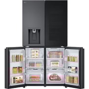 LG InstaView 681L Side By Side Refrigerator, Smart Inverter Black/Steel, GR-X34FFCAB 