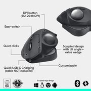 Logitech MX Ergo S Plus Bluetooth Wireless Trackball Mouse Graphite - 910-007247