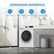 Midea Front Load Washer 8 kg - MF110W80B/W-GCC