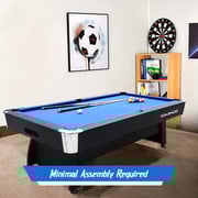 Sparnod Fitness Pool Table - 213x122cm, MDF Wood, Foldable Design, Blue/Black