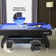Sparnod Fitness Pool Table - 213x122cm, MDF Wood, Foldable Design, Blue/Black