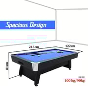 Sparnod Fitness Pool Table - 213x122cm, MDF Wood, Foldable Design, Blue/Black