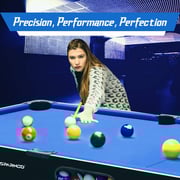 Sparnod Fitness Pool Table - 213x122cm, MDF Wood, Foldable Design, Blue/Black