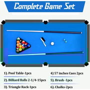 Sparnod Fitness Pool Table - 213x122cm, MDF Wood, Foldable Design, Blue/Black