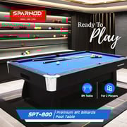 Sparnod Fitness Pool Table - 244x132cm, MDF Wood, Foldable Design, Blue/Black