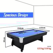 Sparnod Fitness Pool Table - 244x132cm, MDF Wood, Foldable Design, Blue/Black