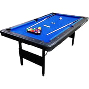 Sparnod Fitness Pool Table - 214x121cm, MDF Wood, Foldable Design, Blue/Black