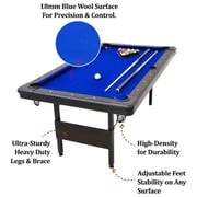 Sparnod Fitness Pool Table - 214x121cm, MDF Wood, Foldable Design, Blue/Black