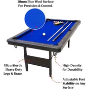 Sparnod Fitness Pool Table - 244x132cm, MDF Wood, Foldable Design, Blue/Black