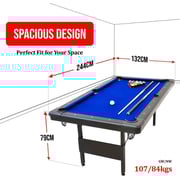 Sparnod Fitness Pool Table - 244x132cm, MDF Wood, Foldable Design, Blue/Black