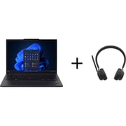 Lenovo ThinkPad T14 Gen 6 (2025) AI PC - 2nd Series / Intel Core Ultra 7-255U / 14inch WUXGA / 512GB SSD / 16GB RAM / Shared Intel Graphics / Windows 11 Pro / English & Arabic Keyboard / Black / Middle East Version - [21QC001CGR] + ANC Headphone