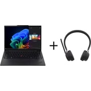 Lenovo ThinkPad T14s Gen 6 (2025) AI PC - 2nd Series / Intel Core Ultra 7-255U / 14inch WUXGA / 1TB SSD / 16GB RAM / Shared Intel Graphics / Windows 11 Pro / English & Arabic Keyboard / Black / Middle East Version - [21R1001BGR] + ANC Headphone
