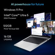 Asus V5405 (2025) Copilot+ PC - Series 2 / Intel Core Ultra 5-226V / 14inch WQXGA / 512GB SSD / 16GB RAM / Shared Intel Arc 130V Graphics / Windows 11 Pro / English & Arabic Keyboard / Platinum Silver / Middle East Version - [V5405CSA-I516512S]