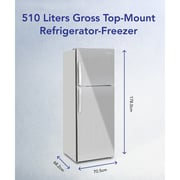 Super General Top Mount Refrigerator 415L Shiny Inox - SGR515IE