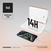 Porodo Power Bank With Mirror 5000mAh White/Rose Gold - PD-LFST161-WHRG