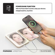 Porodo Power Bank With Mirror 5000mAh White/Rose Gold - PD-LFST161-WHRG