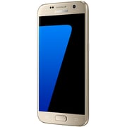 هاتف سامسونج S7 ذهبي ثنائي الشريحة ذاكرة 32 جيجابايت يدعم الجيل الرابع