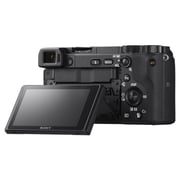 كاميرا رقمية سوني ألفا طرازa6400 بدون مرآة سوداء  مع عدسةE مقاس  16-50 مم وفتحة بؤرة f/3.5-5.6 معOSS.