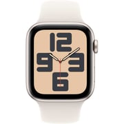 Apple Watch SE (2024) GPS 40mm Starlight Aluminum Case with Starlight Sport Band - M/L