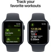 Apple Watch SE (2024) GPS 44mm Midnight Aluminum Case with Midnight Sport Band - M/L